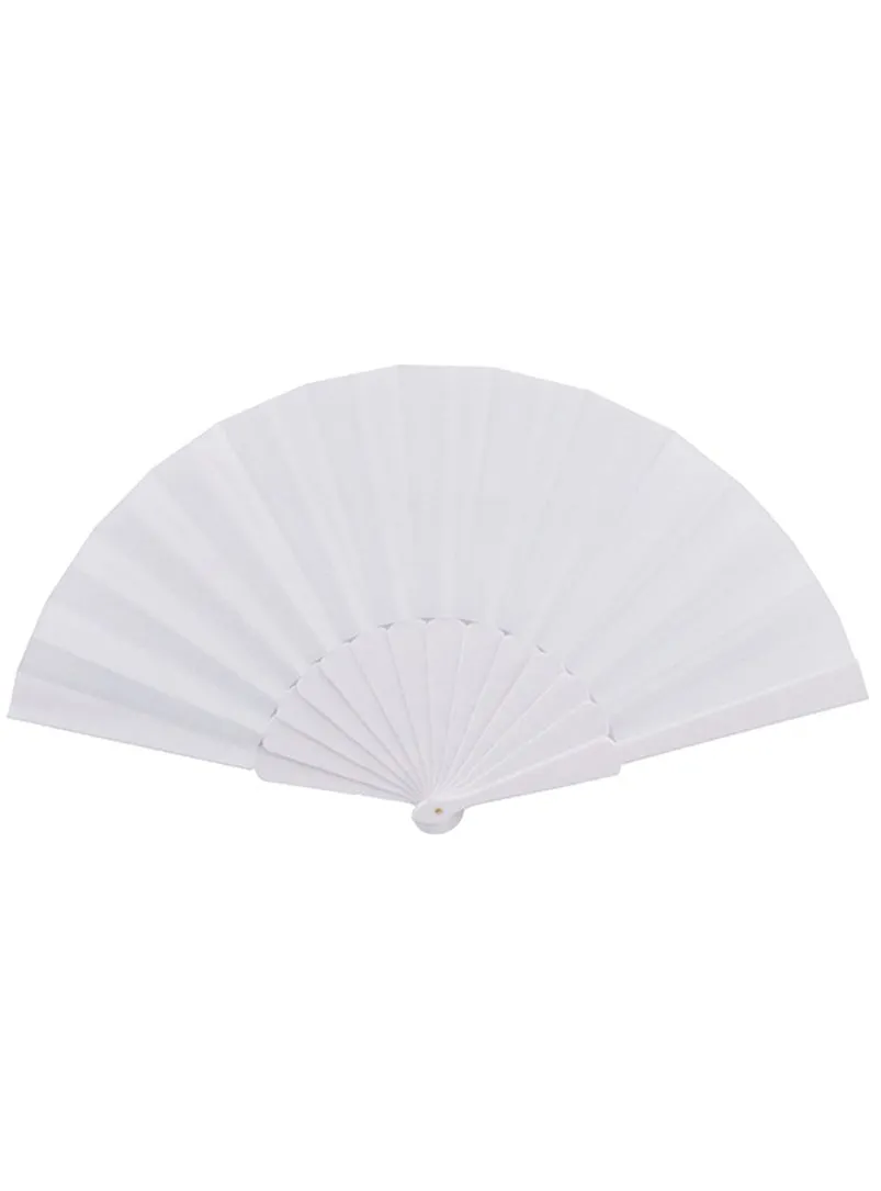 Solid White Hand Held Costume Fan