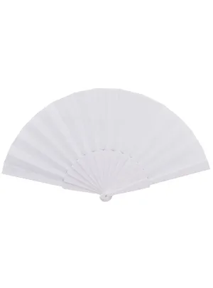Solid White Hand Held Costume Fan