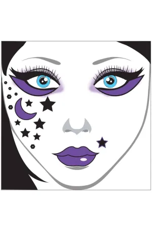 Sorceress Halloween Face Tattoo Costume Accessory
