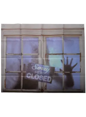 Sorry We're Closed Creepy Halloween Window Decoration