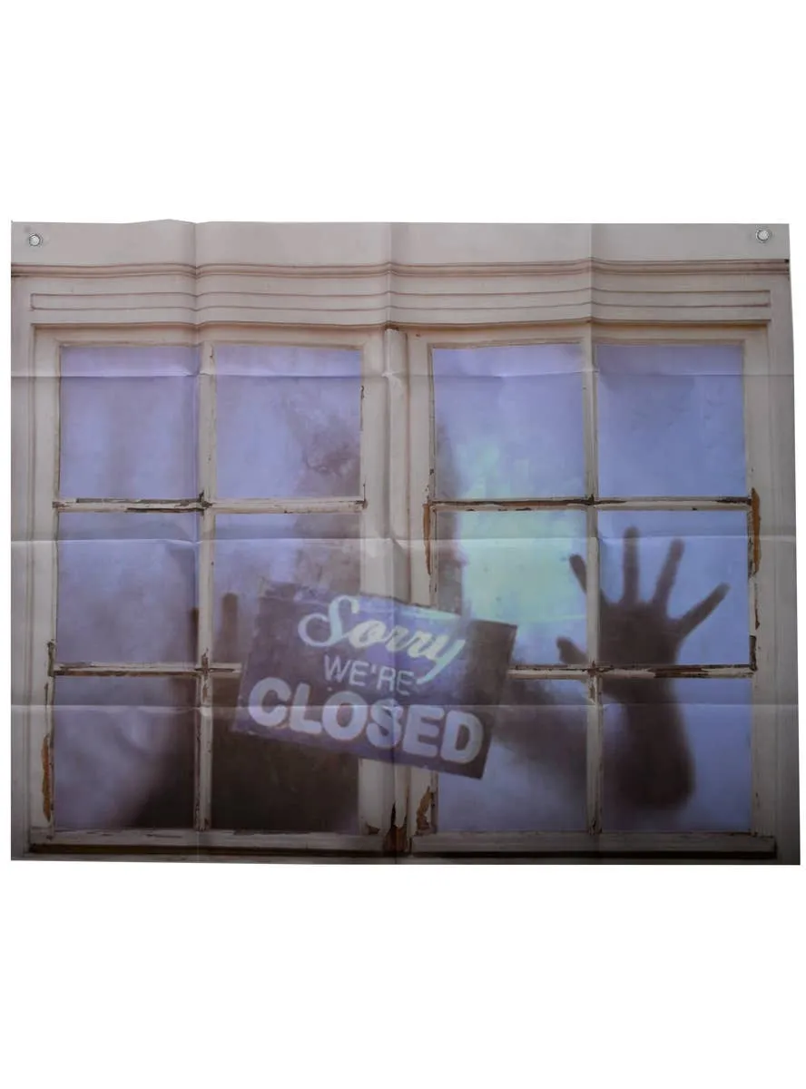 Sorry We're Closed Creepy Halloween Window Decoration