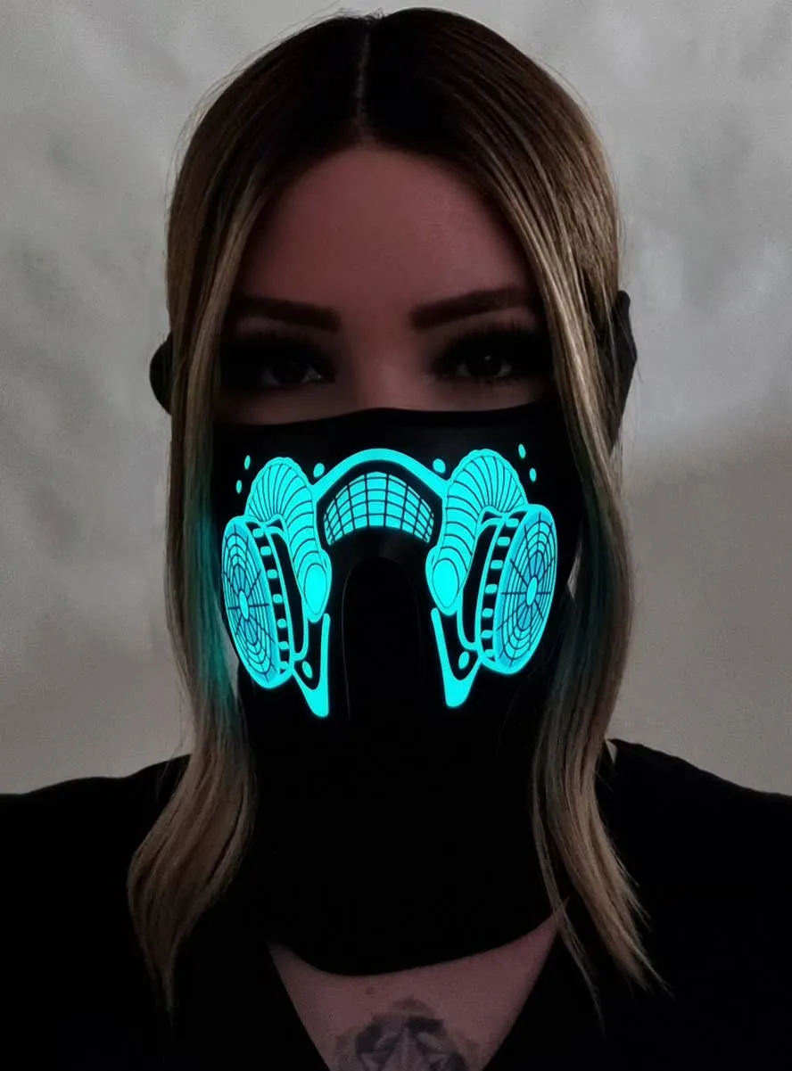 Sound Activated Biohazard Gas Mask Light Up Mask