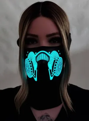 Sound Activated Biohazard Gas Mask Light Up Mask