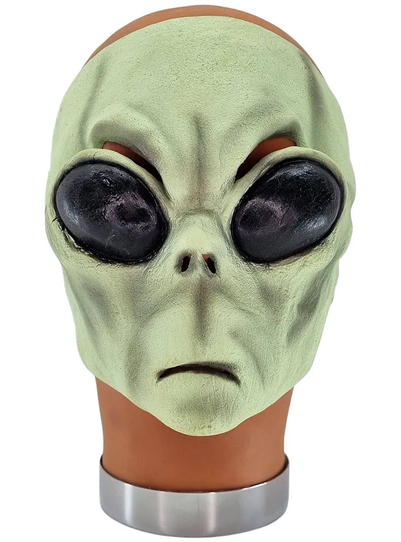 Space Alien Green Latex Halloween Costume Mask