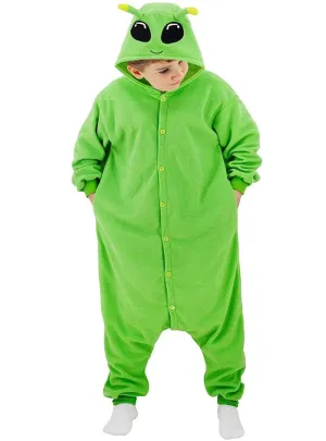 Space Alien Kids Plush Green Costume Onesie