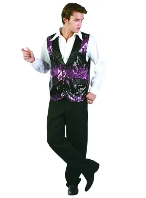 Spanish Dancer Mens Purple Sequin Costume Vest