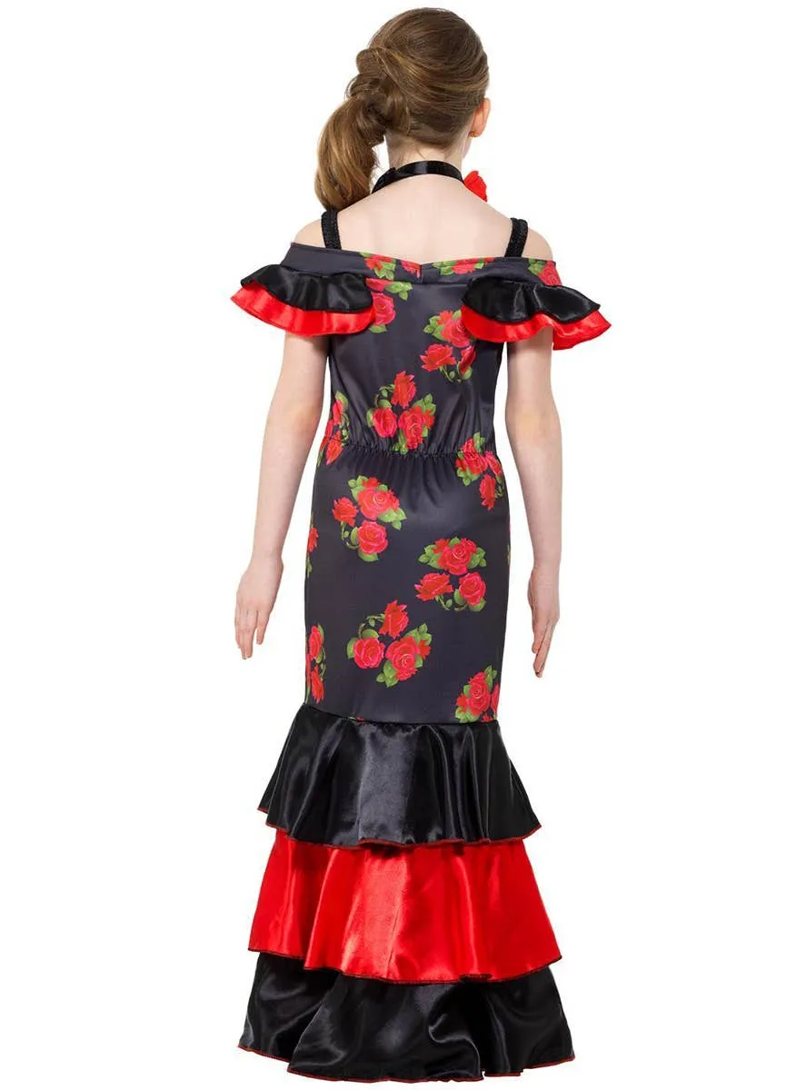 Spanish Flamenco Dancer Deluxe Girls Costume