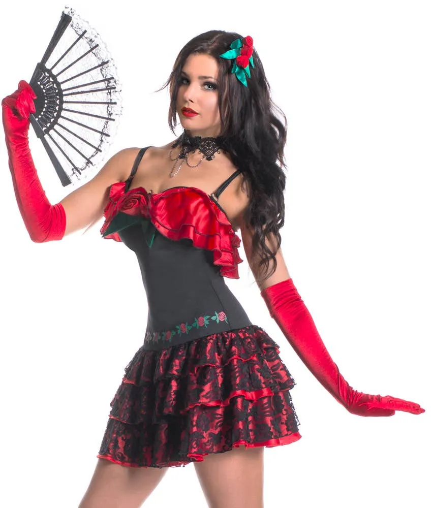 Spanish Flamenco Womens Deluxe Senorita Costume