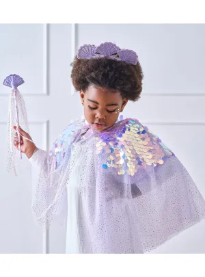 Sparkle Mermaid Deluxe Purple Girls Costume Cape