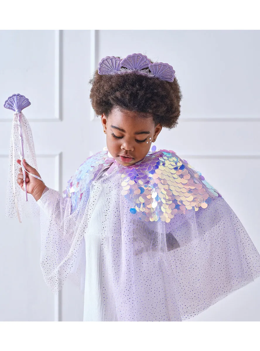 Sparkle Mermaid Deluxe Purple Girls Costume Cape