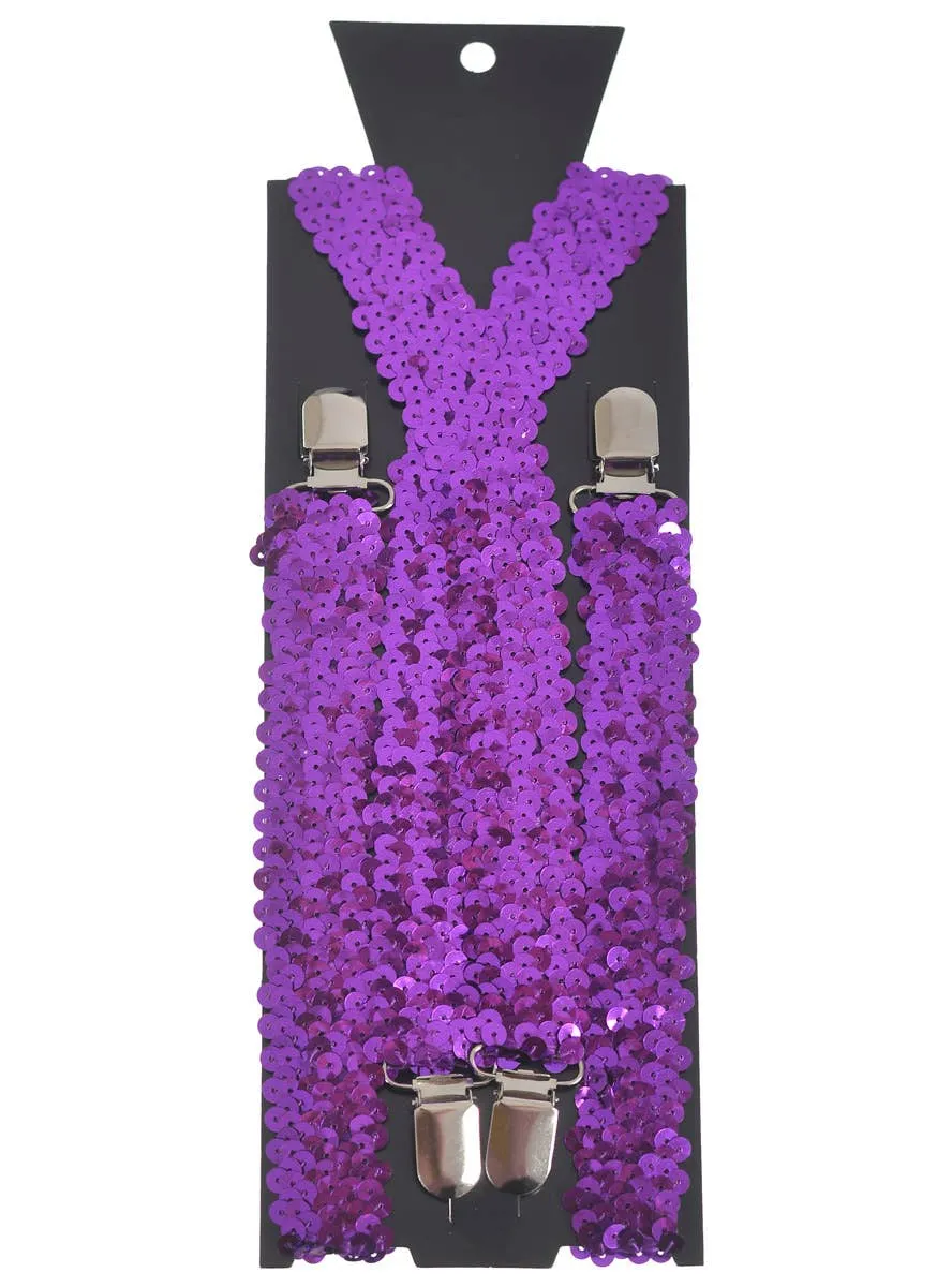 Sparkle Purple Sequinned Costume Braces