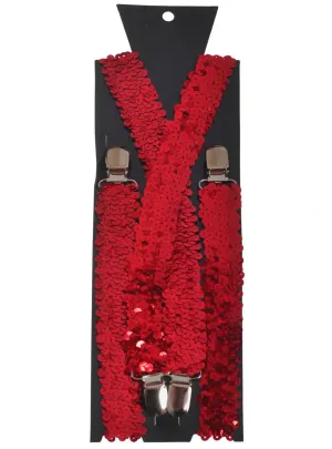 Sparkle Red Sequinned Costume Braces