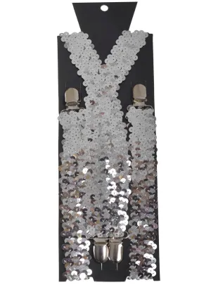 Sparkle Silver Sequinned Costume Braces