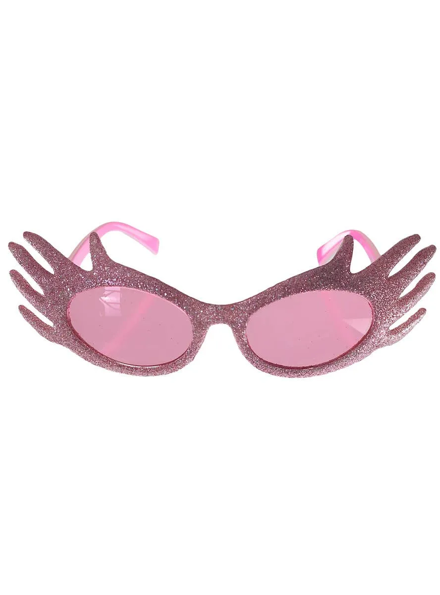 Sparkling Pink Glitter Dame Edna Costume Glasses