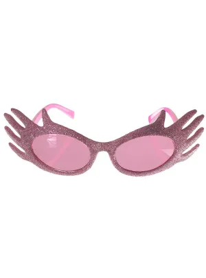 Sparkling Pink Glitter Dame Edna Costume Glasses