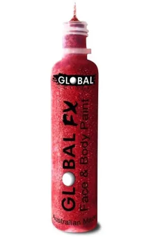 Sparkling Red Face and Body Glitter Applicator Tube