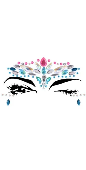 Sparkling Unicorn Coloured Festival Stick On Face Jewels Accessory