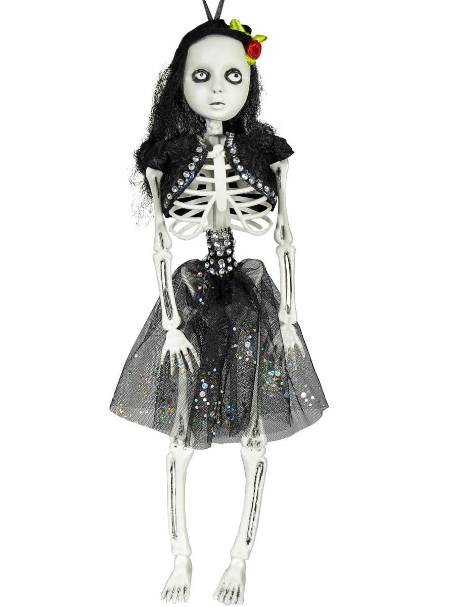 Sparkly 43cm Doll Skeleton Halloween Decoration