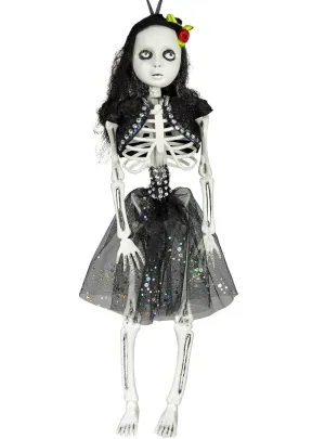 Sparkly 43cm Doll Skeleton Halloween Decoration