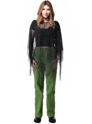 Sparkly Black and Silver Fishnet Womens Costume Poncho