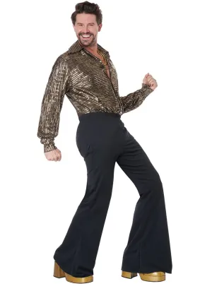 Sparkly Gold 70s Disco Guy Mens Costume
