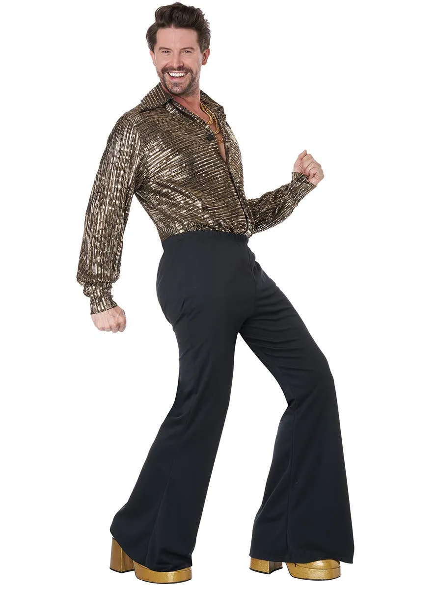 Sparkly Gold 70s Disco Guy Mens Costume
