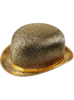 Sparkly Gold Adults Bowler Costume Hat