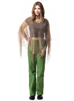 Sparkly Gold Fishnet Womens Costume Poncho