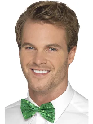 Sparkly Green Sequin Bow Tie for Adults