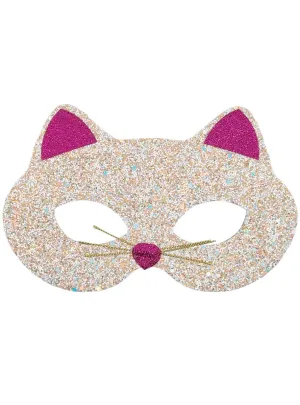 Sparkly Peach and Pink Glitter Cat Costume Mask