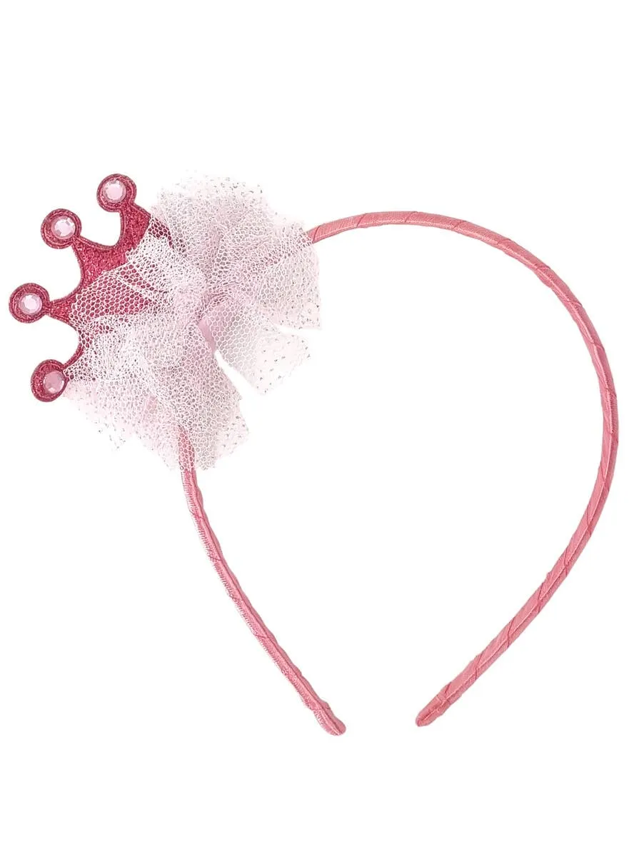 Sparkly Pink Glitter Mini Crown on Headband