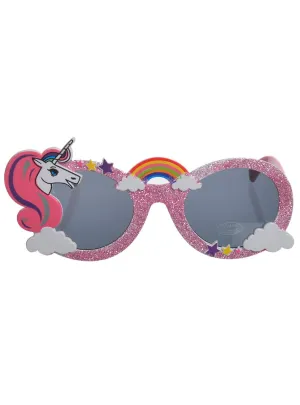 Sparkly Pink Unicorn and Rainbow Costume Glasses