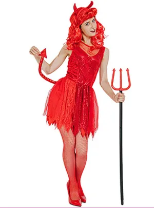 Sparkly Red Devil Womens Halloween Costume