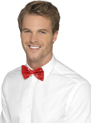 Sparkly Red Sequin Bow Tie for Adults