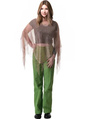 Sparkly Rose Gold Fishnet Womens Costume Poncho
