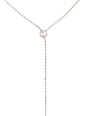 Sparkly Silver Diamante Drop Costume Necklace