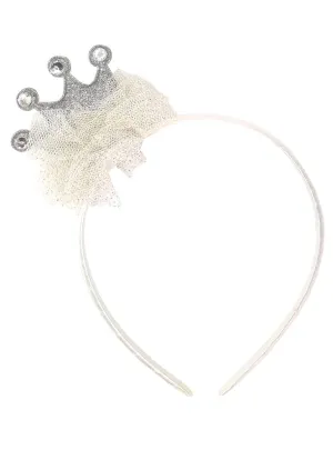 Sparkly Silver Glitter Mini Crown on Headband