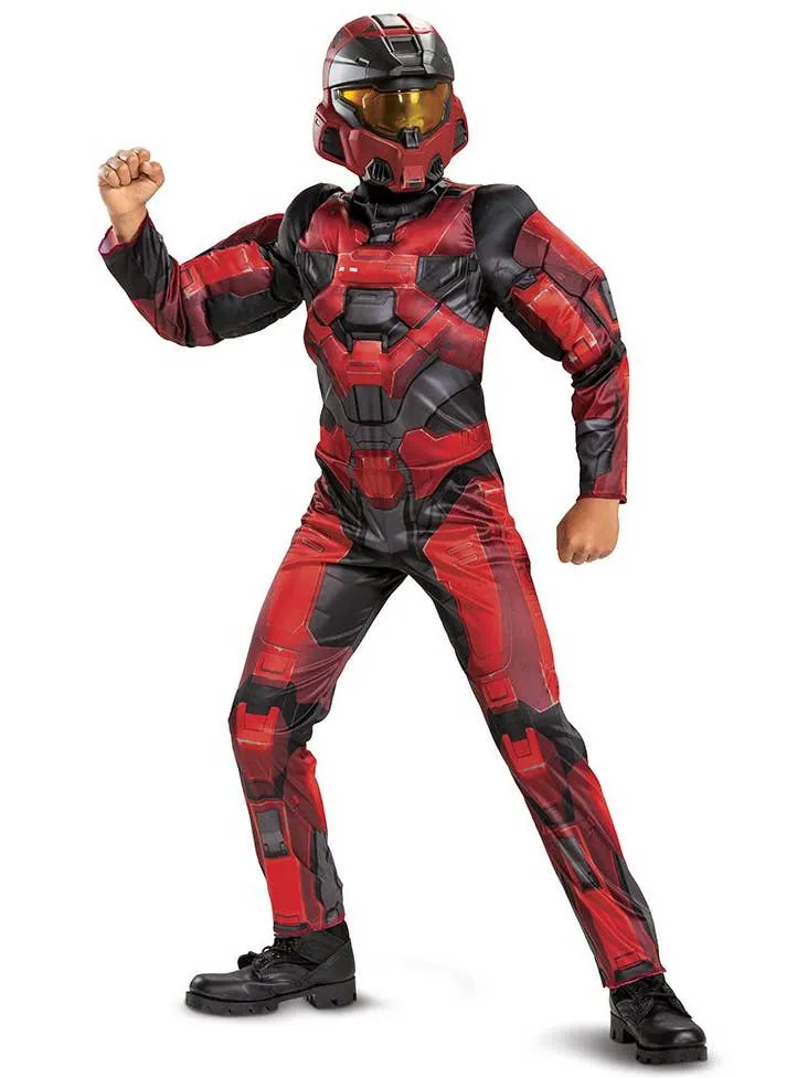 Spartan-I Keystone Red Halo Boys Muscle Chest Costume