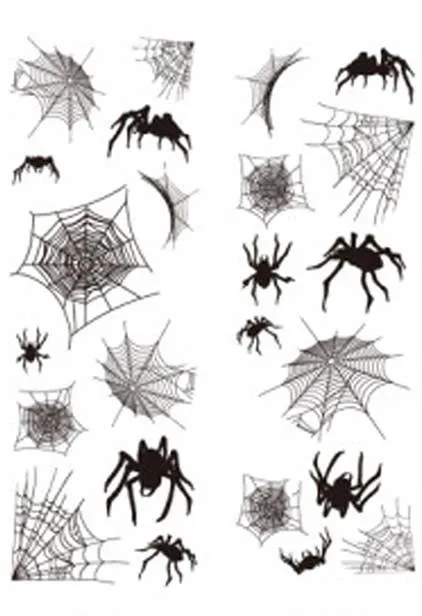 Spider and Spiderwebs Silhouette Wall Decals
