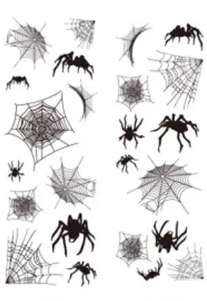 Spider and Spiderwebs Silhouette Wall Decals