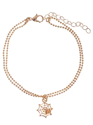 Spider on Web Gold Chain Halloween Costume Bracelet