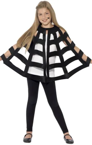 Spider Web Girls Halloween Cape Costume Accessory