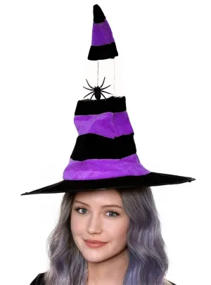 Spider Witch Purple Halloween Costume Hat