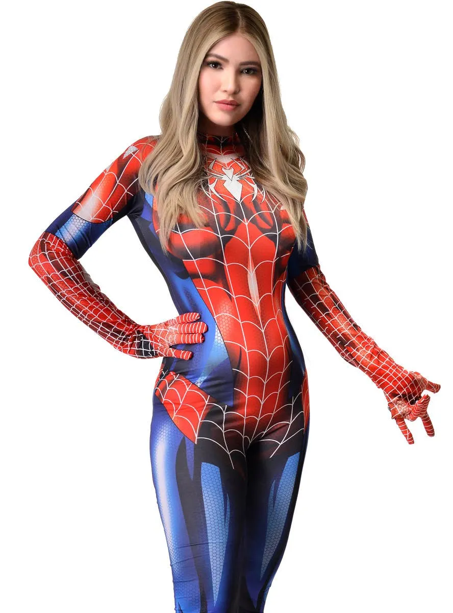 Spider Womens Red Superhero Costume