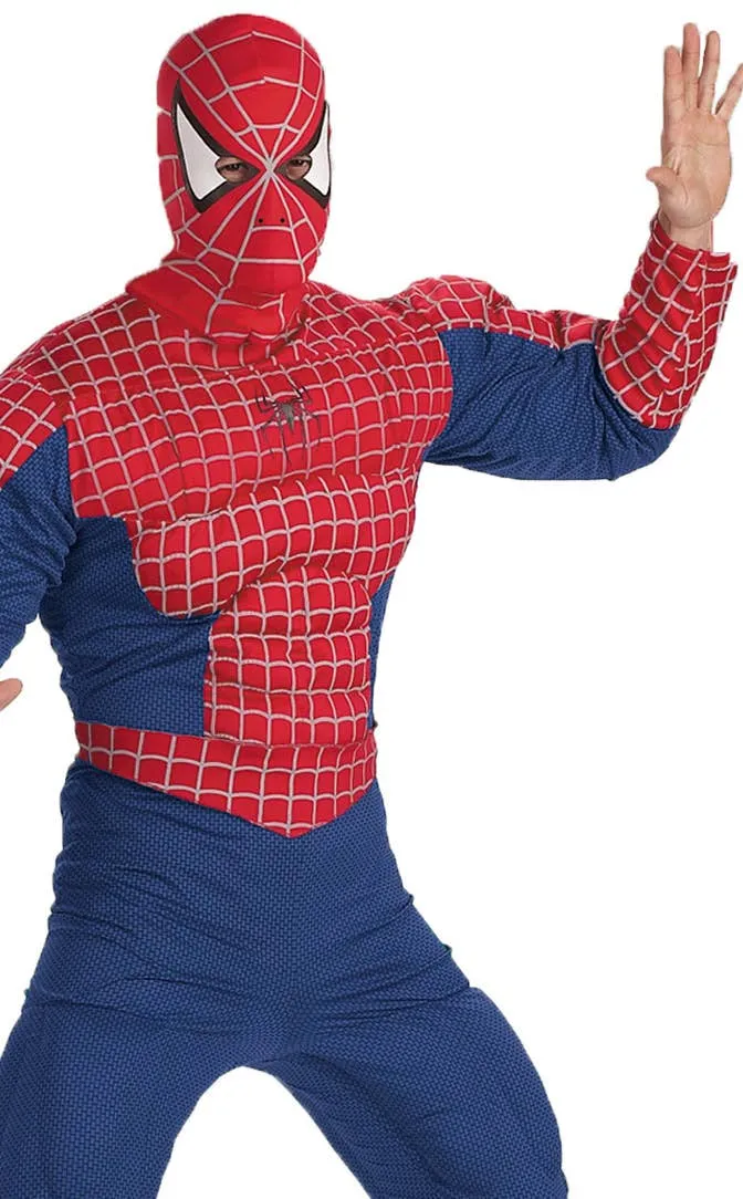 Spiderman Muscle Chest Superhero Fancy Dress Costume