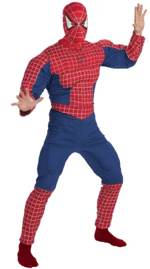 Spiderman Muscle Chest Superhero Fancy Dress Costume