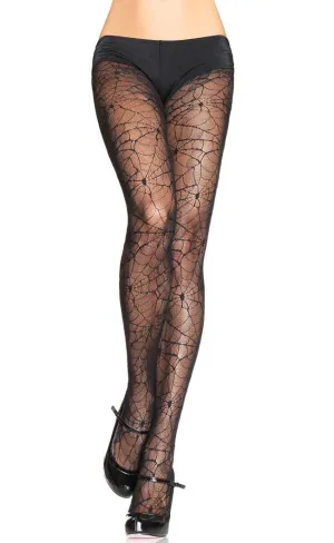 Spiderweb Black Lace Halloween Pantyhose