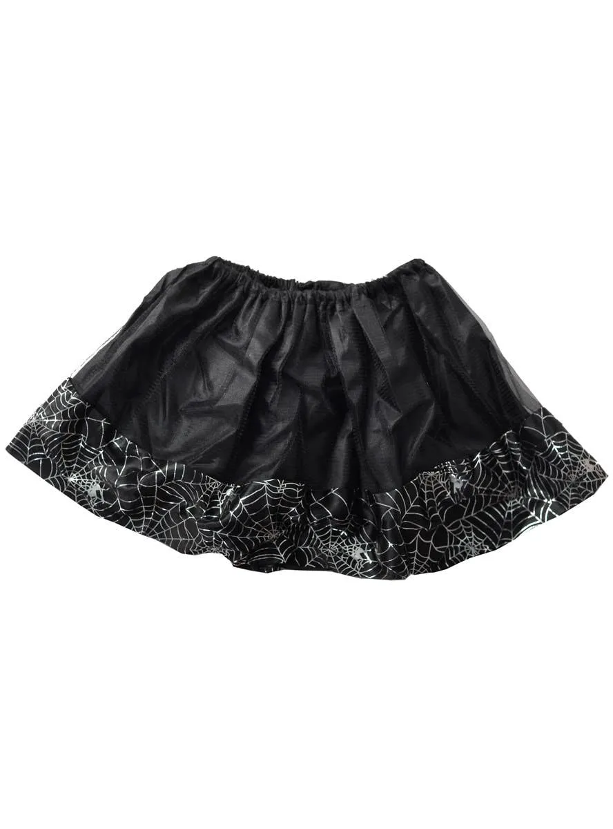 Spiderweb Girls Black and Silver Halloween Tutu