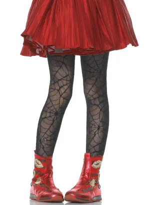 Spiderweb Girls Black Halloween Stockings