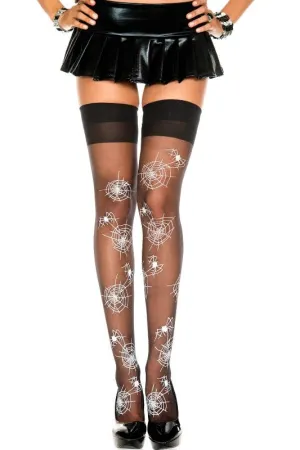 Spiderweb Thigh High Halloween Costume Stockings